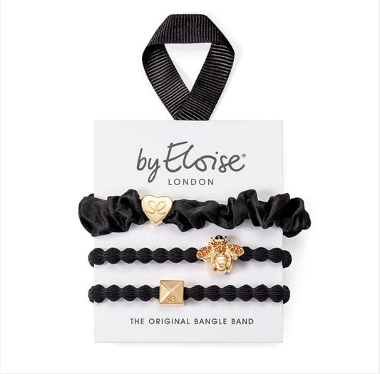 ByEloise Scrunchie & Bangle Band Set - Bee Black Set