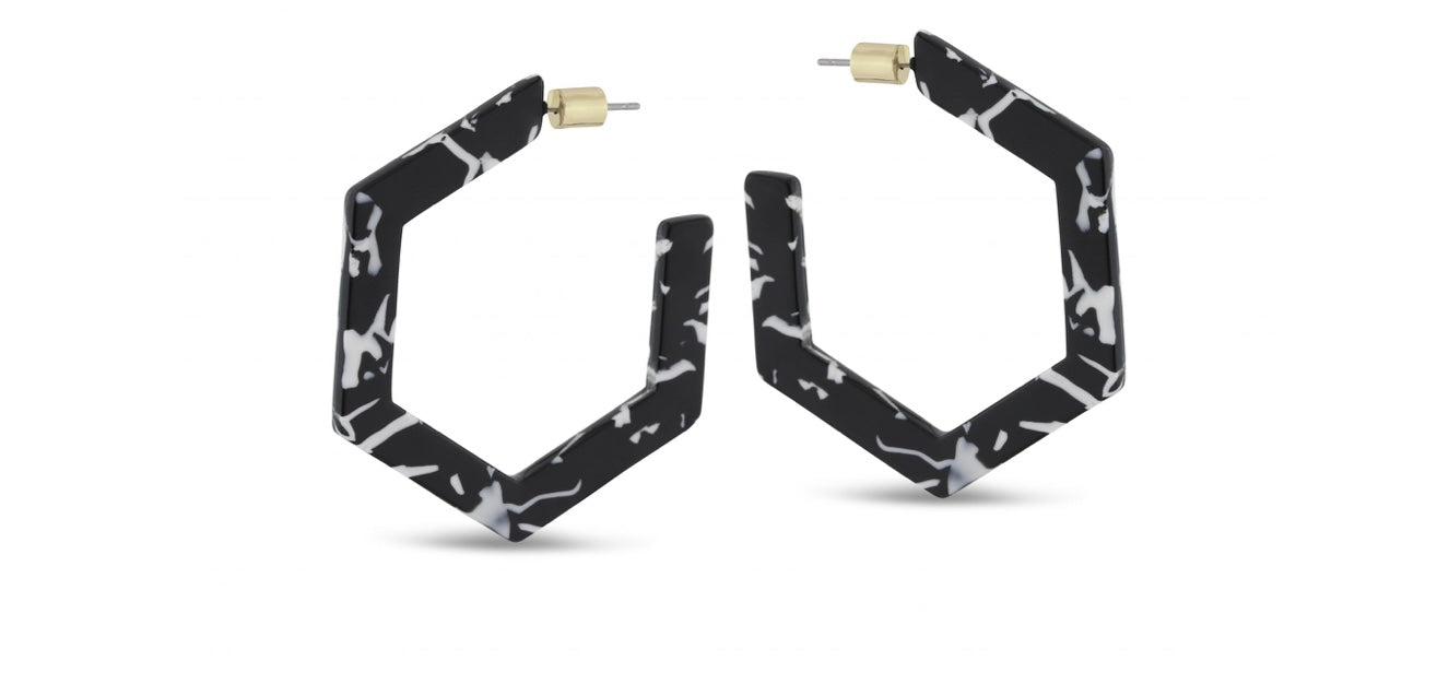 Olivia Hexagon Resin Earrings