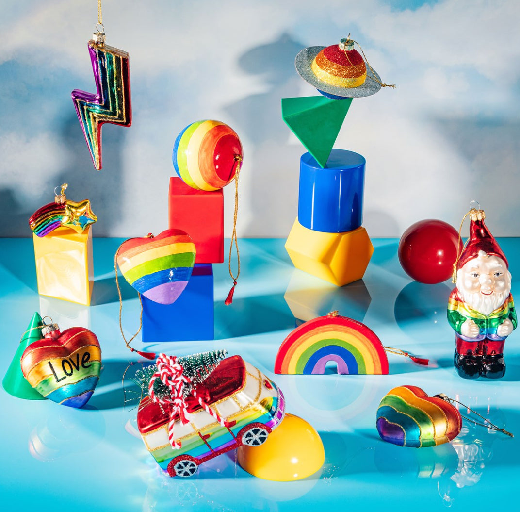 Rainbow Lightning Bolt Shaped Bauble