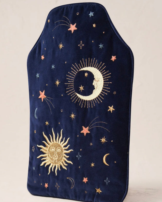 Celestial Velvet Hot Water Bottle - Navy