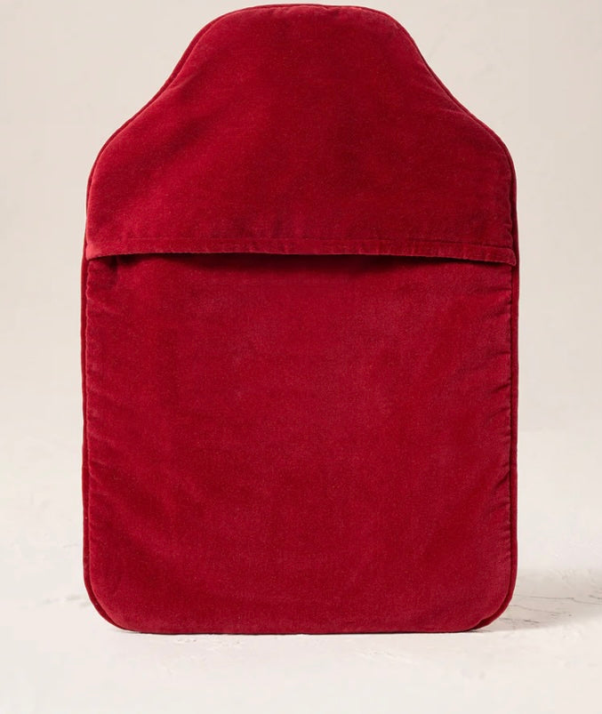 Sacred Heart Velvet Hot Water Bottle - Rouge