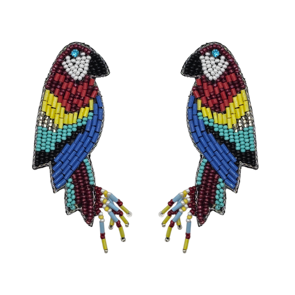 Beaded Parrot Earrings