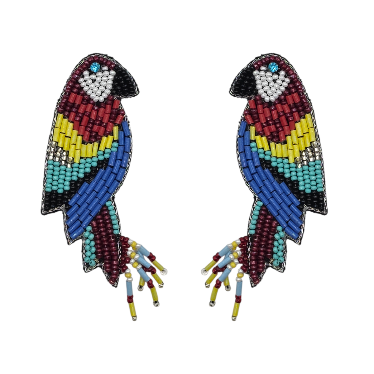 Beaded Parrot Earrings