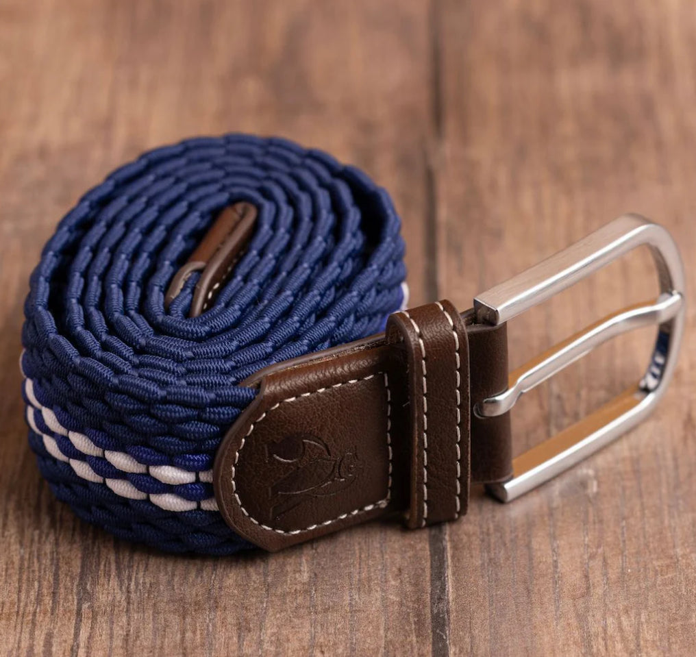 Recycled Woven Belt - White Fine Stripe