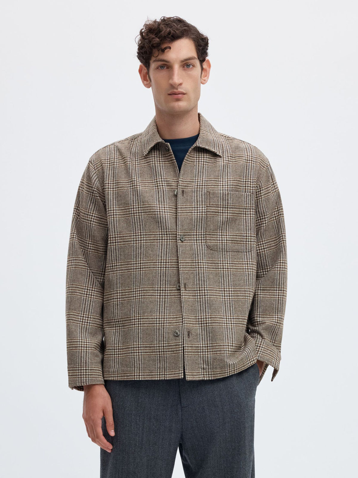 SLMRLXSVEND WT CHECK WOOL BLEND LIGHT OS