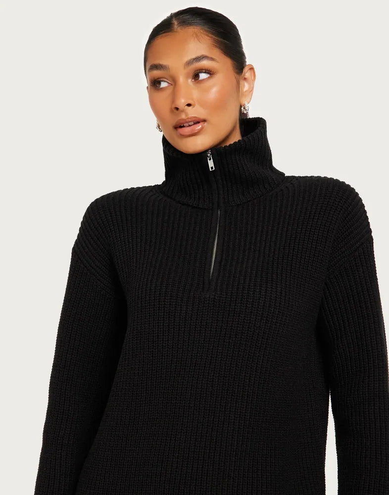 SLFBLOOMIE LS KNIT DRESS HALF ZIP