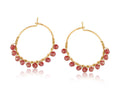 Big metal London Olympia beaded hoop earrings- pink