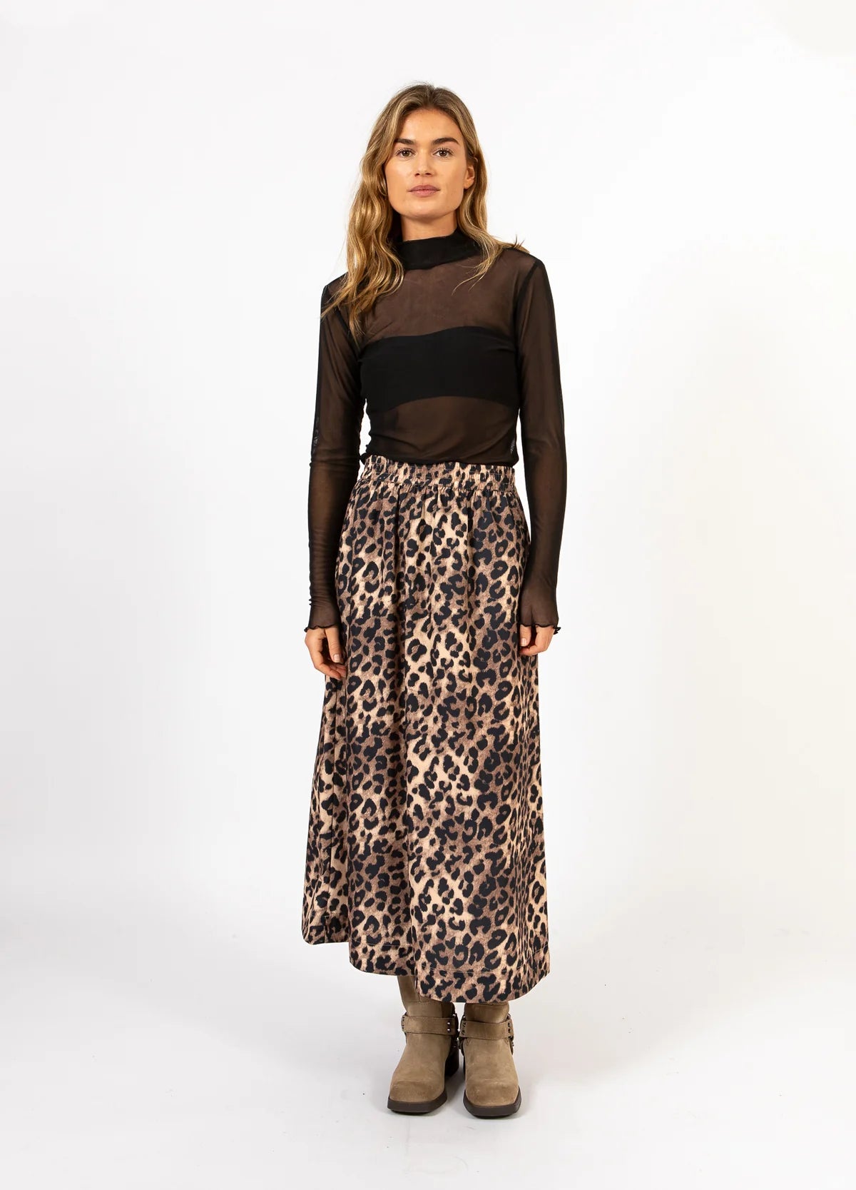 CC Heart ELISE Long Skirt - Leo Print