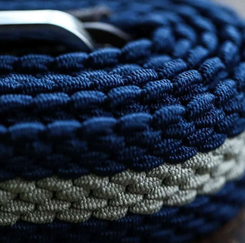 Woven Belt - Blue / Cream Stripe