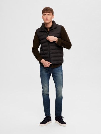 SLHBARRY QUILTED GILET - BLACK