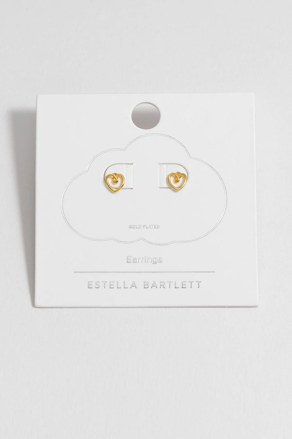 Doodle Heart Stud Earrings -Gold Plated