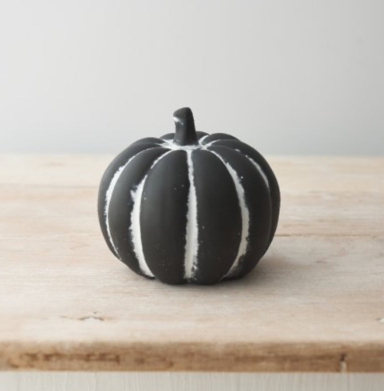 Large Black cement pumpkin 12cm