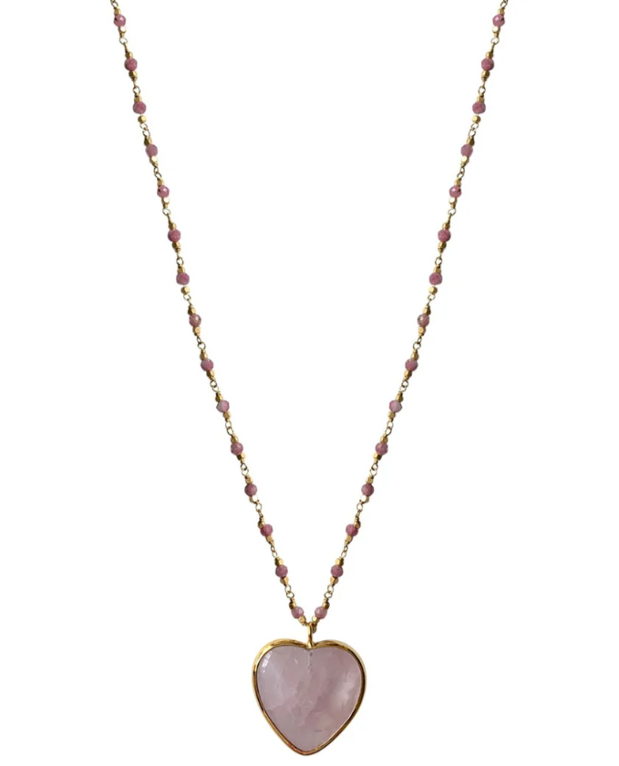 Rose Quartz Heart Necklace