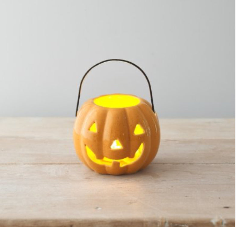 Orange Pumpkin Lantern 11cm