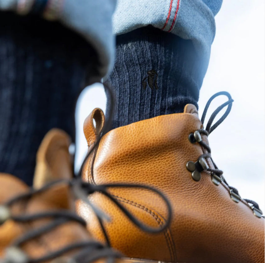 Navy Bamboo Boot Sock