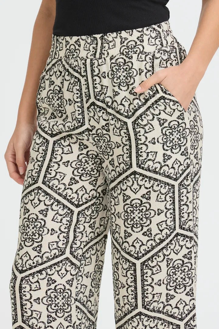 FROLINE PANTS - BLACK BOHO ART