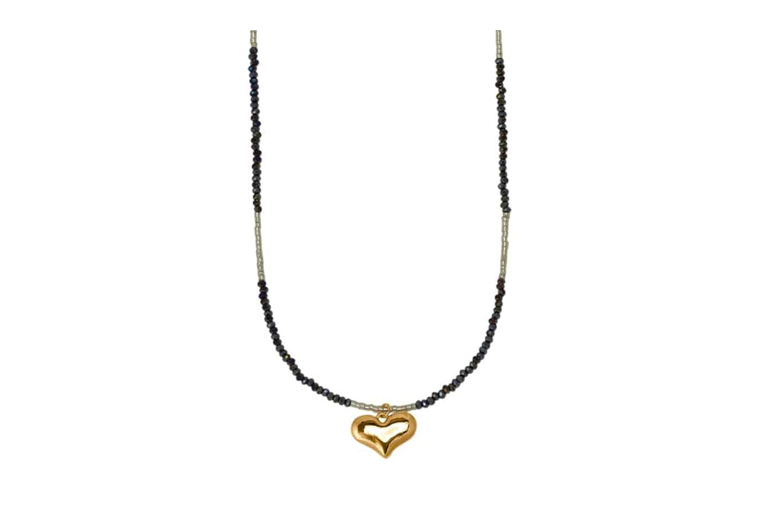 Sylvia Puff Heart Beaded Necklace