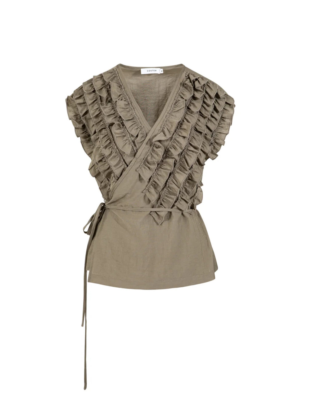WRAP RUFFLE TOP