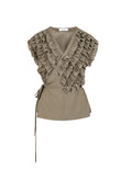 WRAP RUFFLE TOP