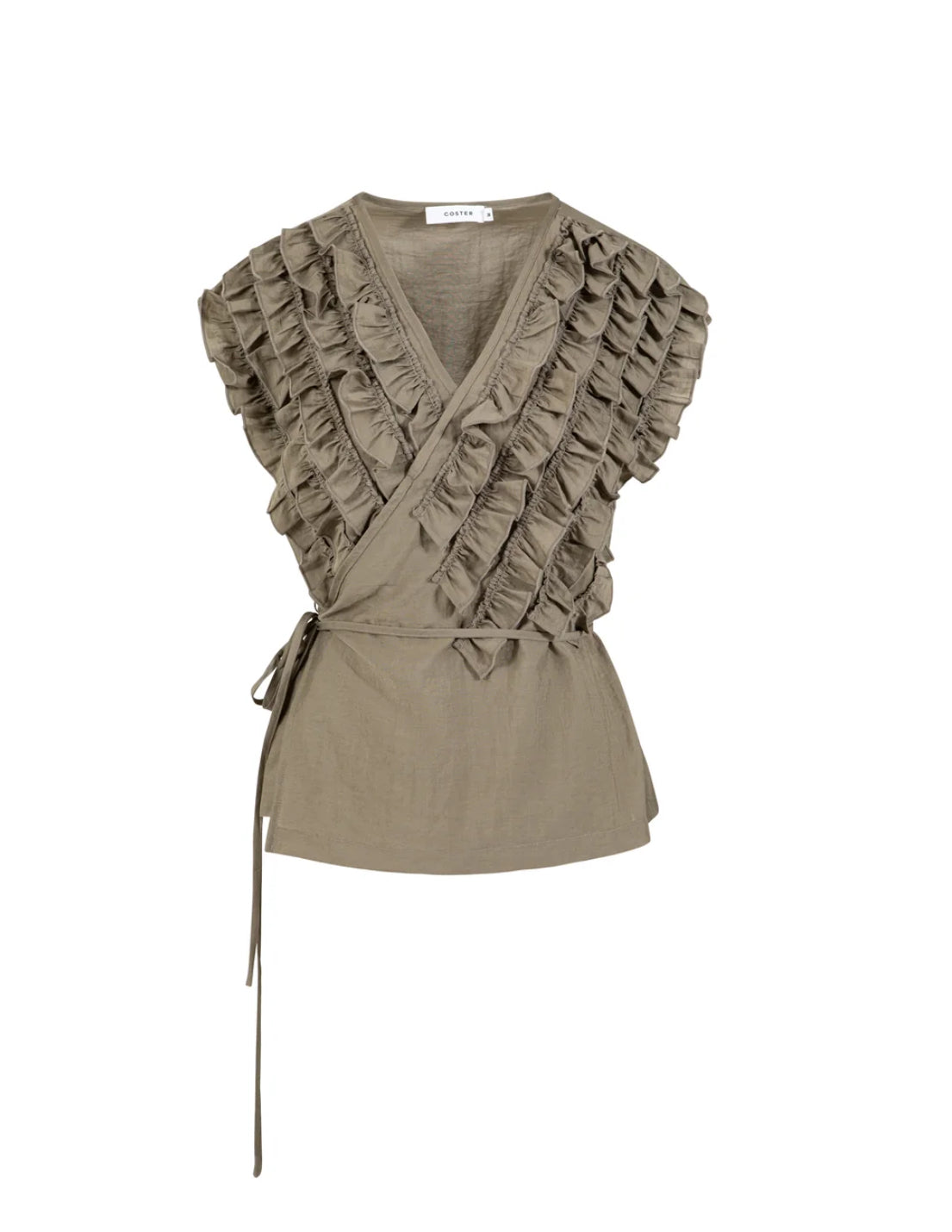 WRAP RUFFLE TOP
