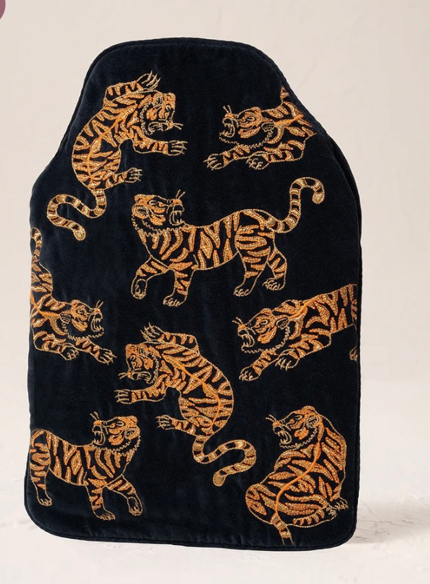 Wild Tiger Hot Velvet Hot Water Bottle - Charcoal