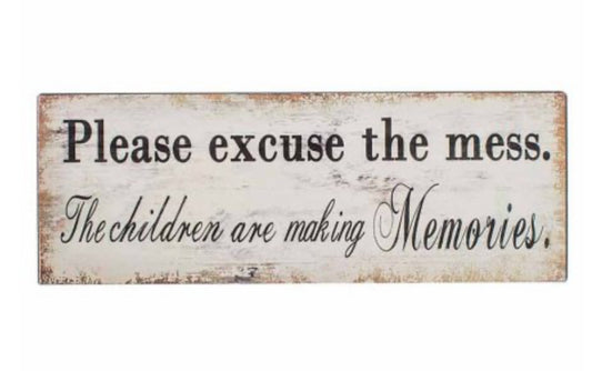 “Please Excuse The Mess” Iron Wall Plaque