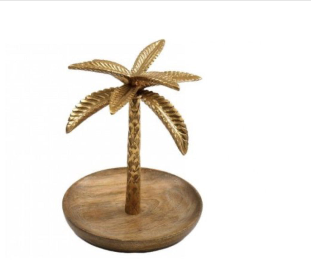 Gold Palm Trinket Tray 19cm