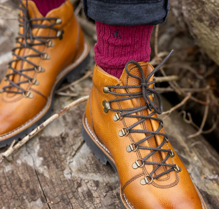 Burgundy Bamboo Boot Sock