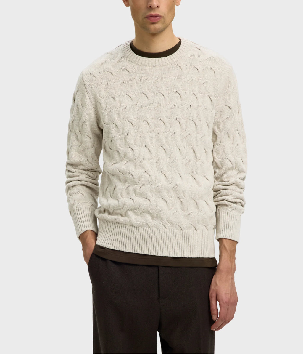 SLMCARLOS LS CABLE CREW NECK NOOS