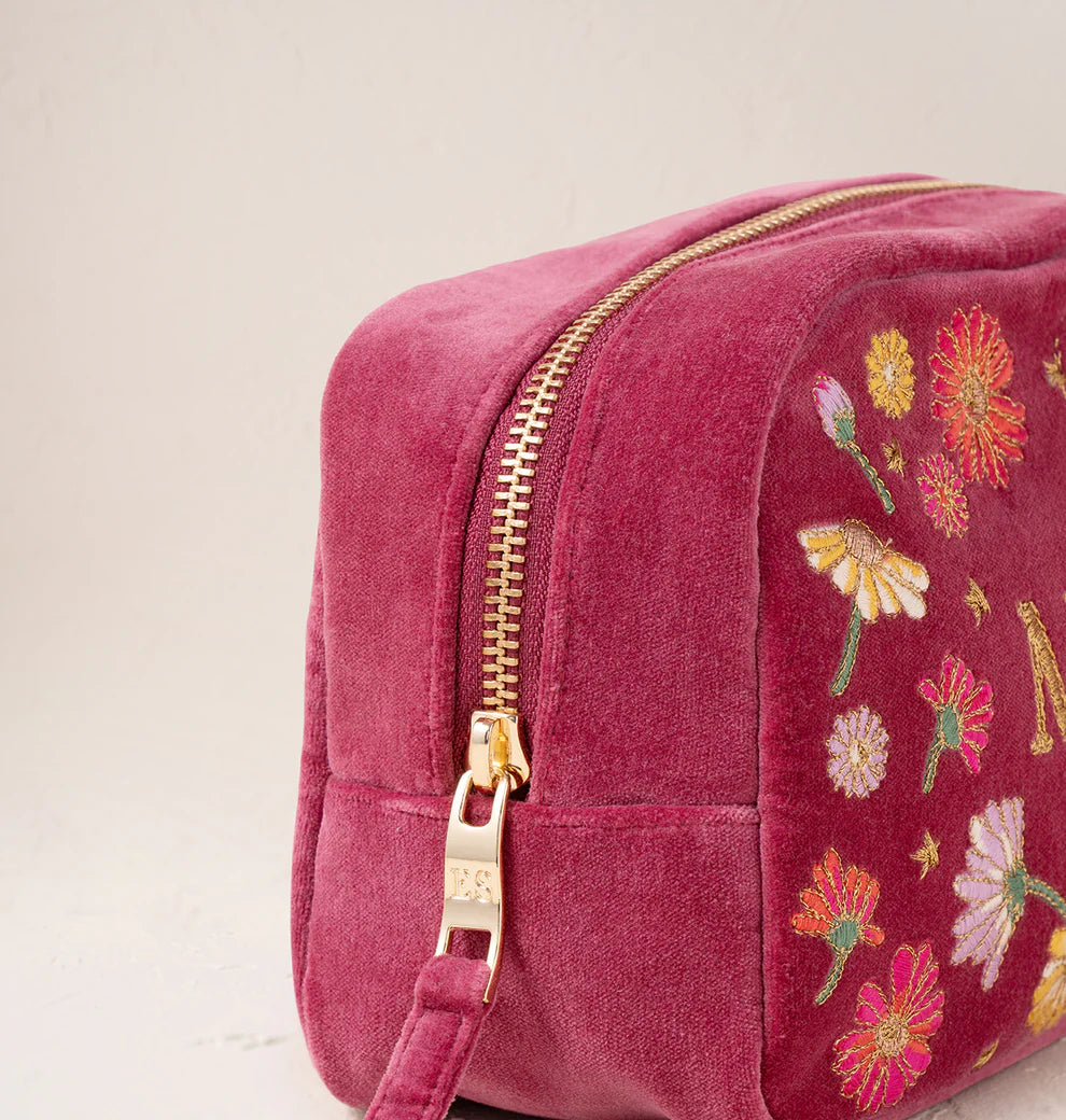 Floral Mama Makeup Bag  - Dry Rose/Velvet