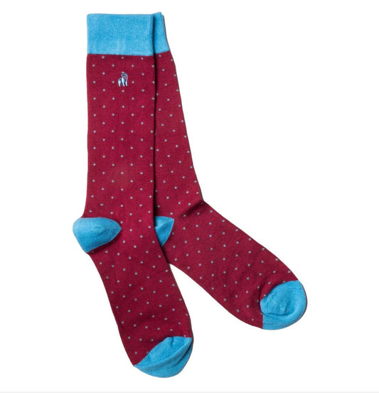 Spotted burgundy Bamboo Socks