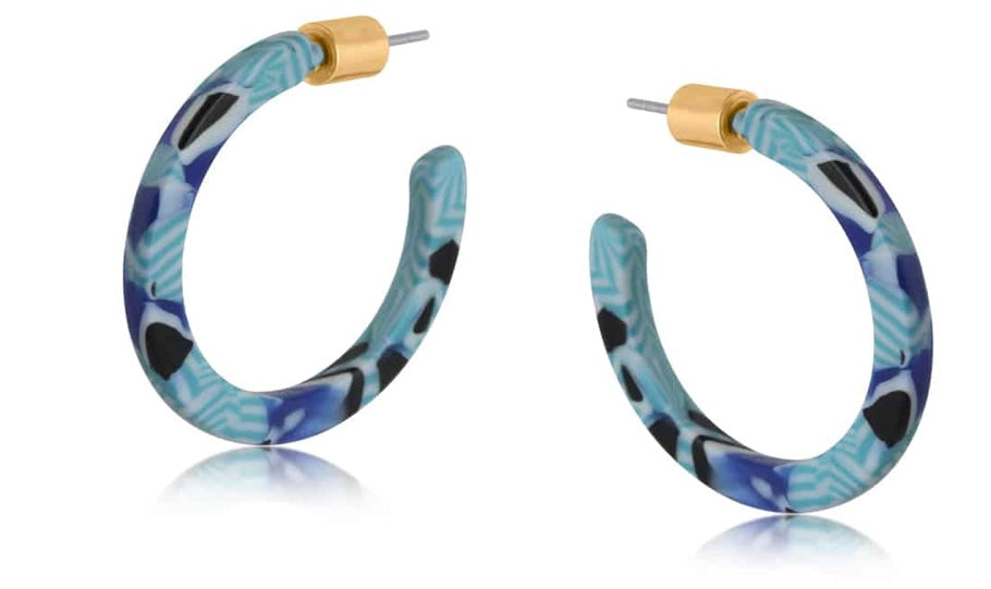 Emma Thin Resin Hoop Earrings