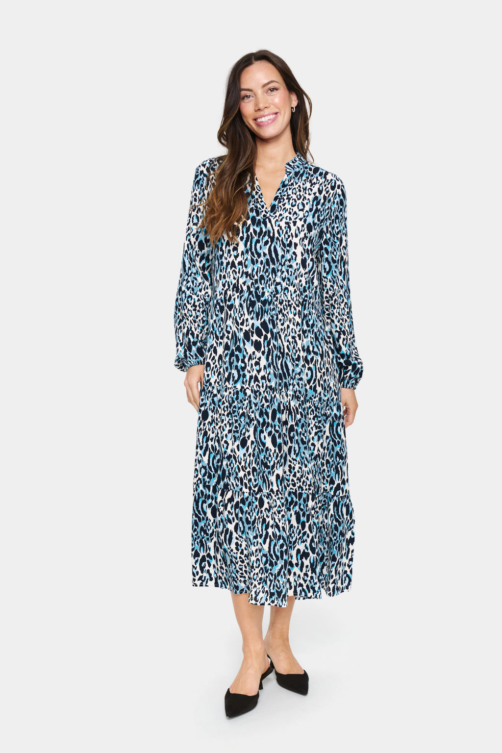 BlancaSZ Short Sleeve Dress - Blue Animal