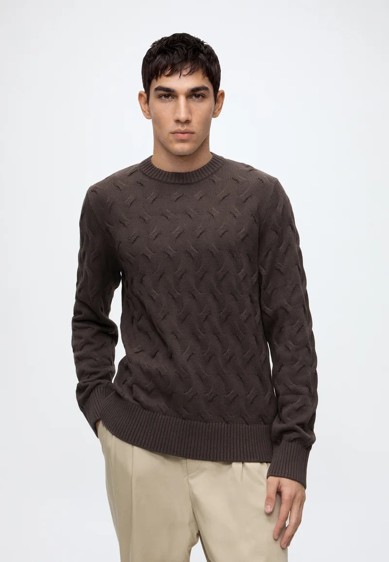 SLMCARLOS LS CABLE CREW NECK NOOS