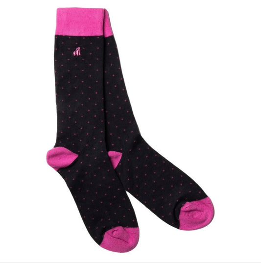 Spotted Pink Bamboo Socks