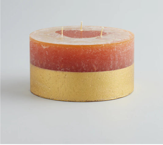 Orange And Cinnamon Gold Half Dipped Multiwick Candle