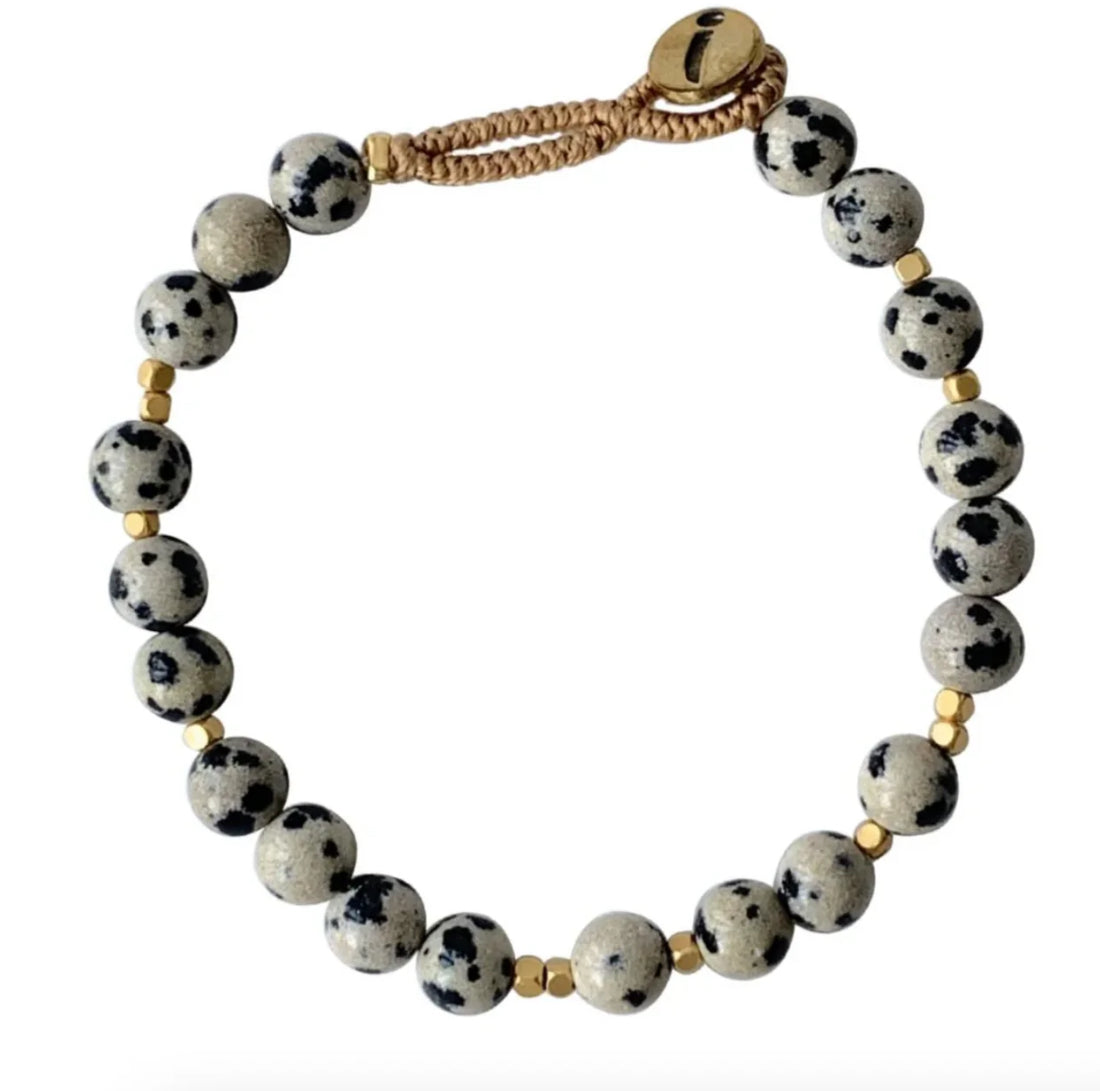 Dalmatian Jasper Bracelet Black