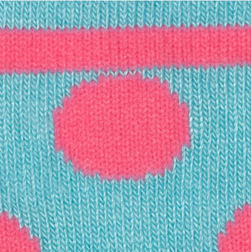 Blue And Pink Polka Dot Bamboo Socks