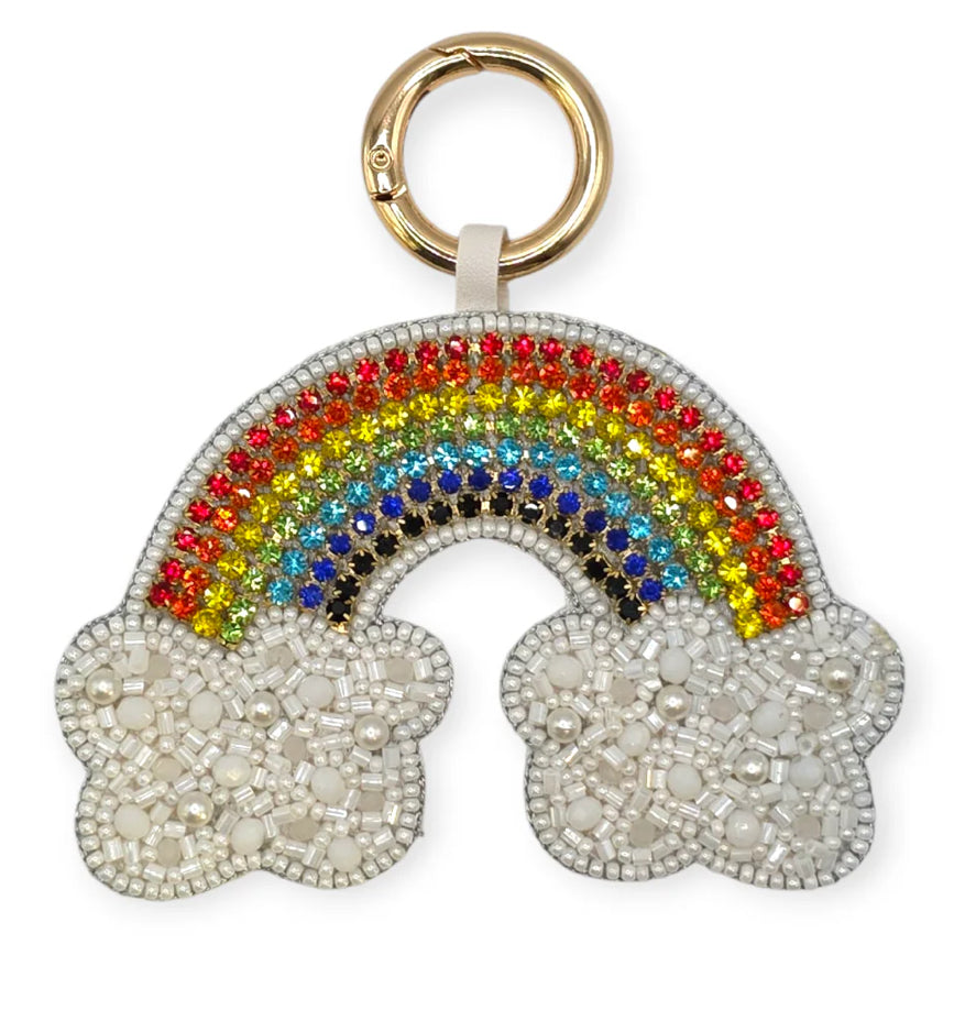 Beaded Sparkle Rainbow Bag Charm