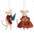 Tartan Mouse Felt Decorations