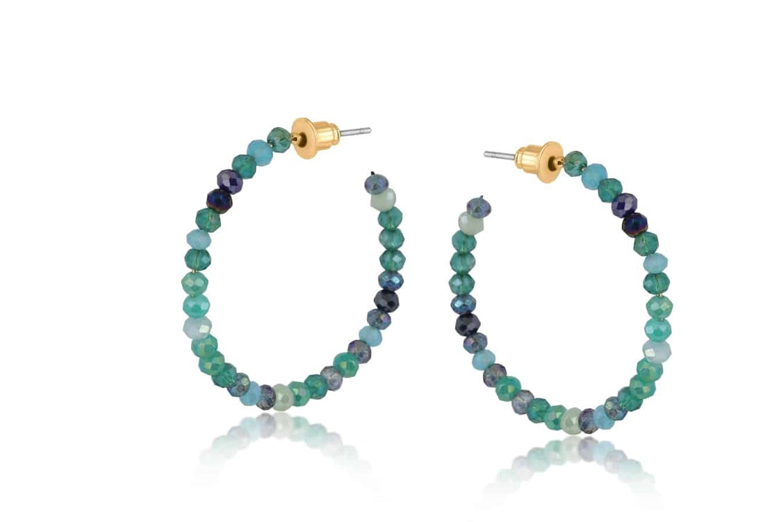 Big Metal London Cressida Oversized Beaded Hoop Earrings