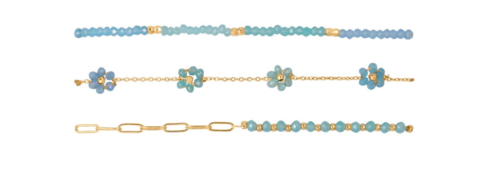 Daphne Pack Of 3 Beaded Anklets