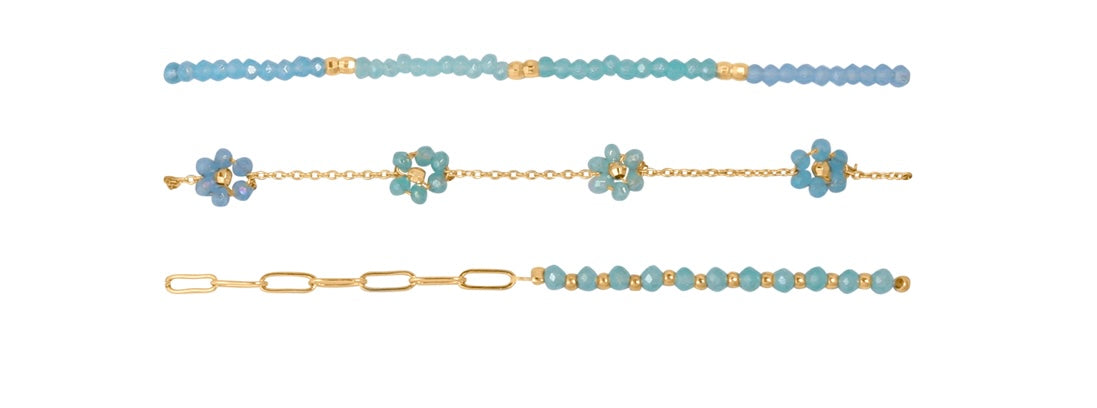 Daphne Pack Of 3 Beaded Anklets