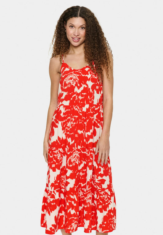 EdaSZ Maxi Strap Dress - Poinciana Water Blooms