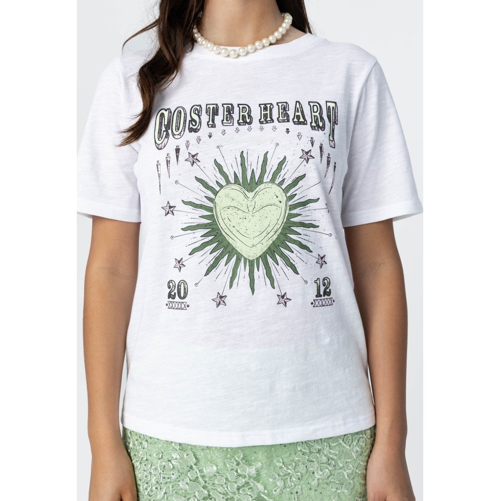 Tee With Coster Heart Print