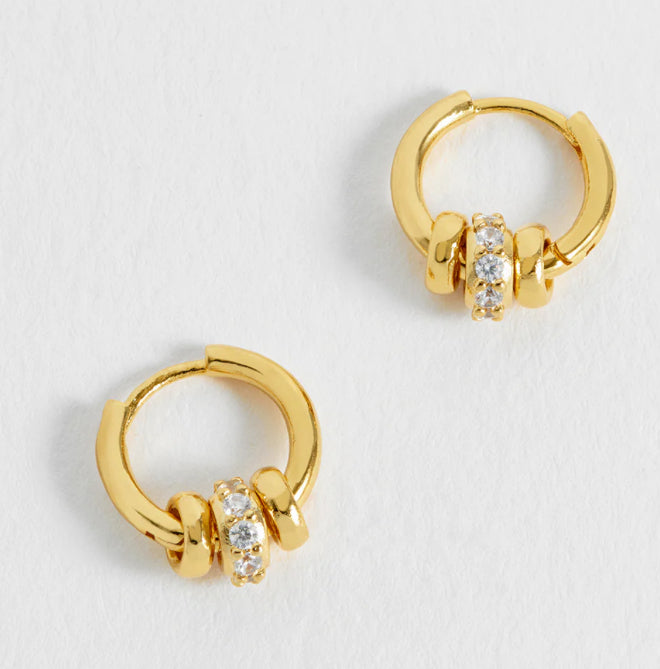 Triple Discs Hoop Earrings