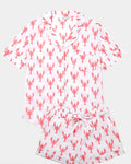Women’s Organic Cotton Short Sleeve Pyjama Short Set - Red Lobster