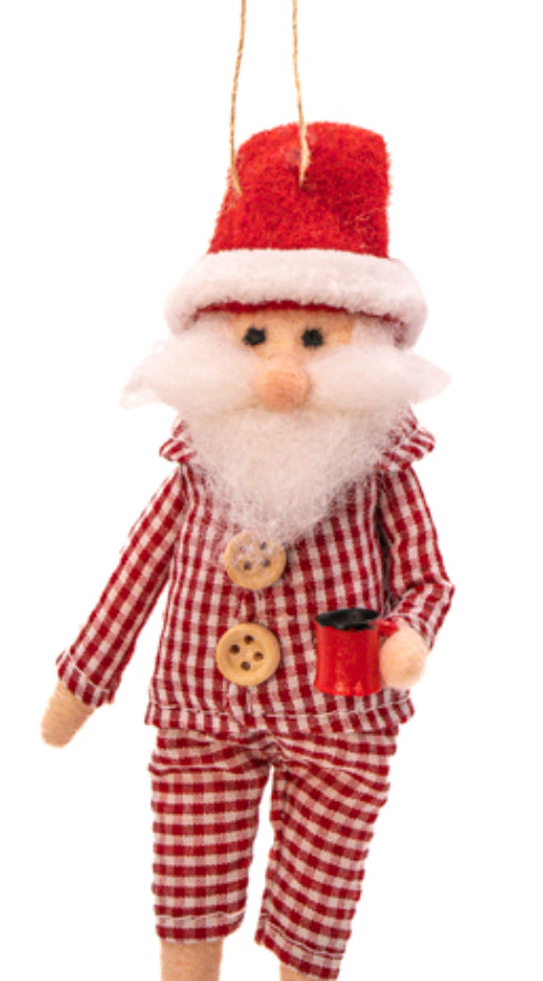 Santa In Pyjamas Felt Decoration