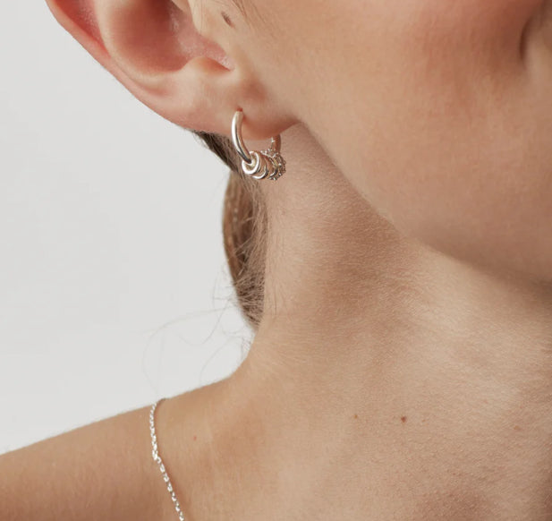 Triple Discs Hoop Earrings