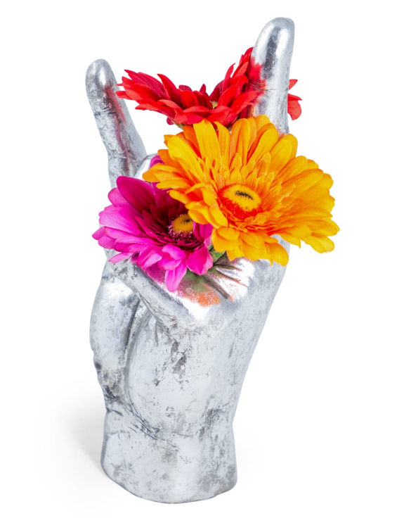 ANTIQUED 'ROCK ON' HAND ORNAMENT